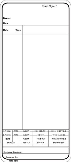 1950-9248 Time Card