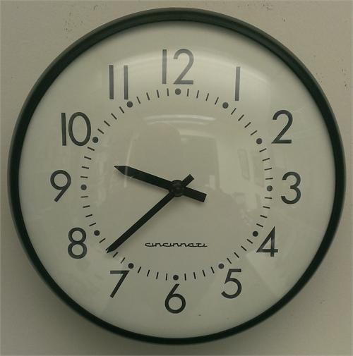 Cincinnati 12 inch 24v DC Impulse (D-6) Semi-Flush Mount Wall Clock