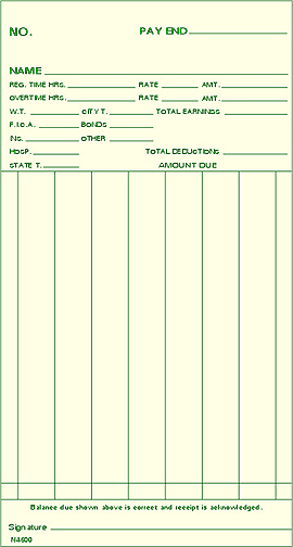 N4600-2 Bi-Weekly Time Card