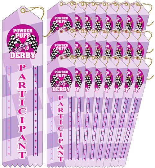 Powder Puff Derby Participant Ribbons (pack of 25)