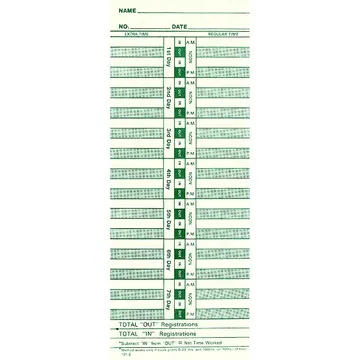 101-2 Weekly / Bi-Weekly Time Card
