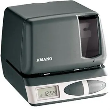 Amano PIX21DC Electronic Time Clock with Car Charger Battery Connection, photo 1