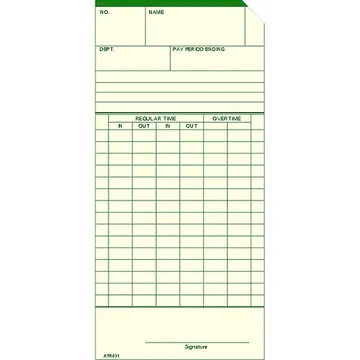 ATR-431 Semi-Monthly Time Card