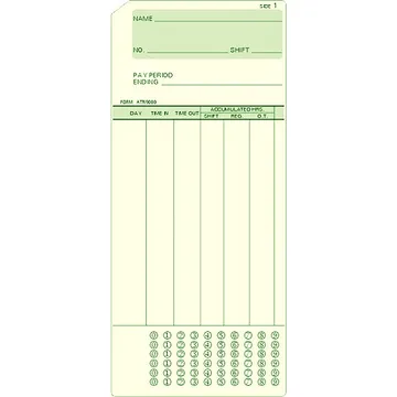 ATR-9000 Time Card