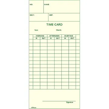 ATR414 - Weekly/Bi-Weekly Time card, photo 2