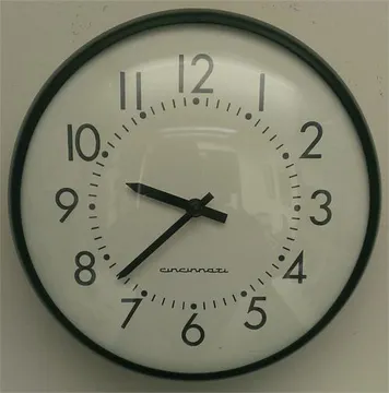 Cincinnati 12 inch 24v DC Impulse (D-6) Semi-Flush Mount Wall Clock
