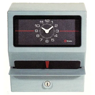 Simplex 0002 JCP - JCG (gray) plastic case Mechanical Time Clock